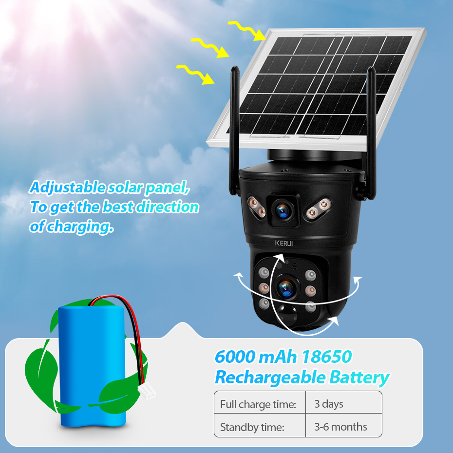 Home Security Camera Installation - KERUI 6MP 4G SIM WLAN Solarkamera