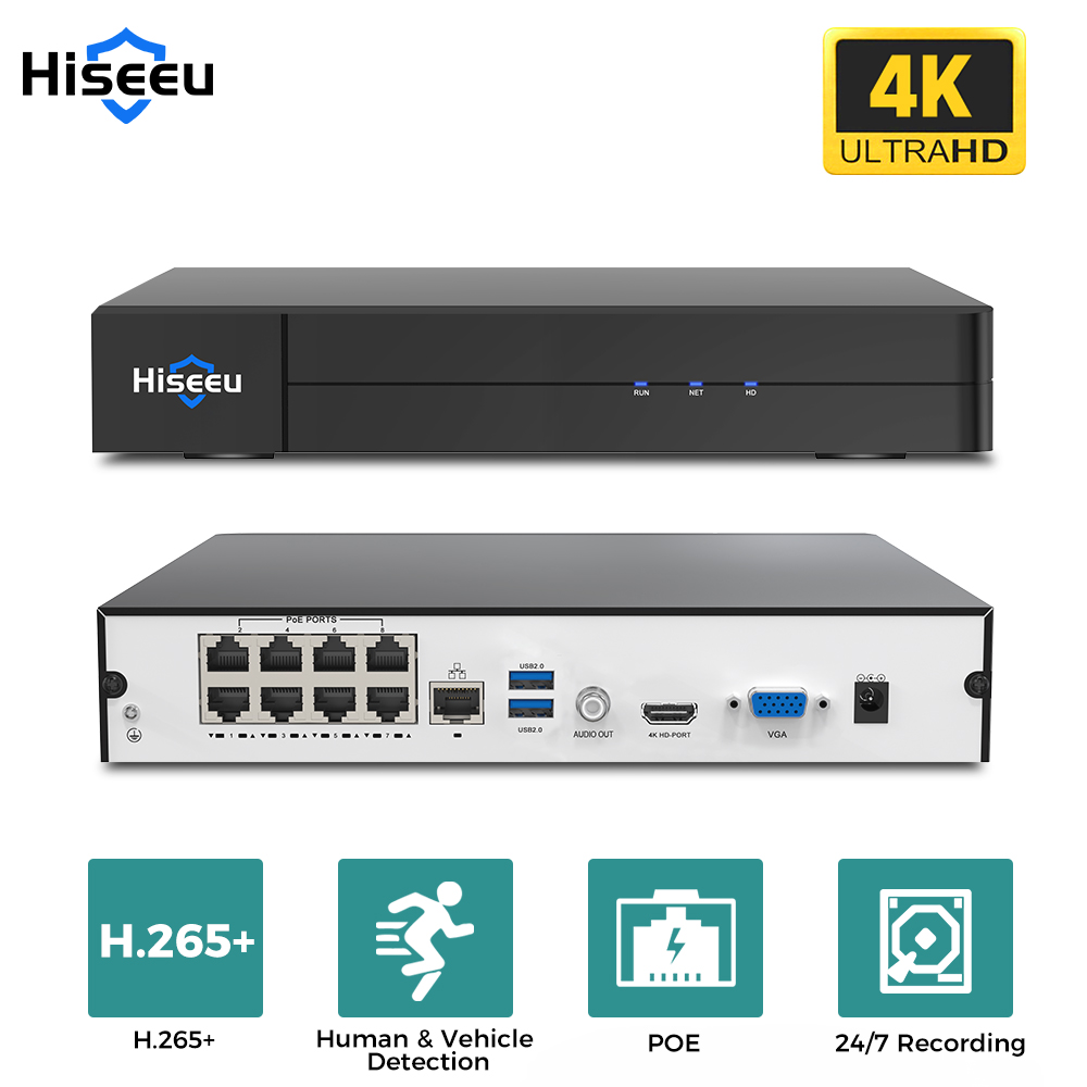 Home Security Cameras - Hiseeu 8CH 4K PoE NVR Netzwerk