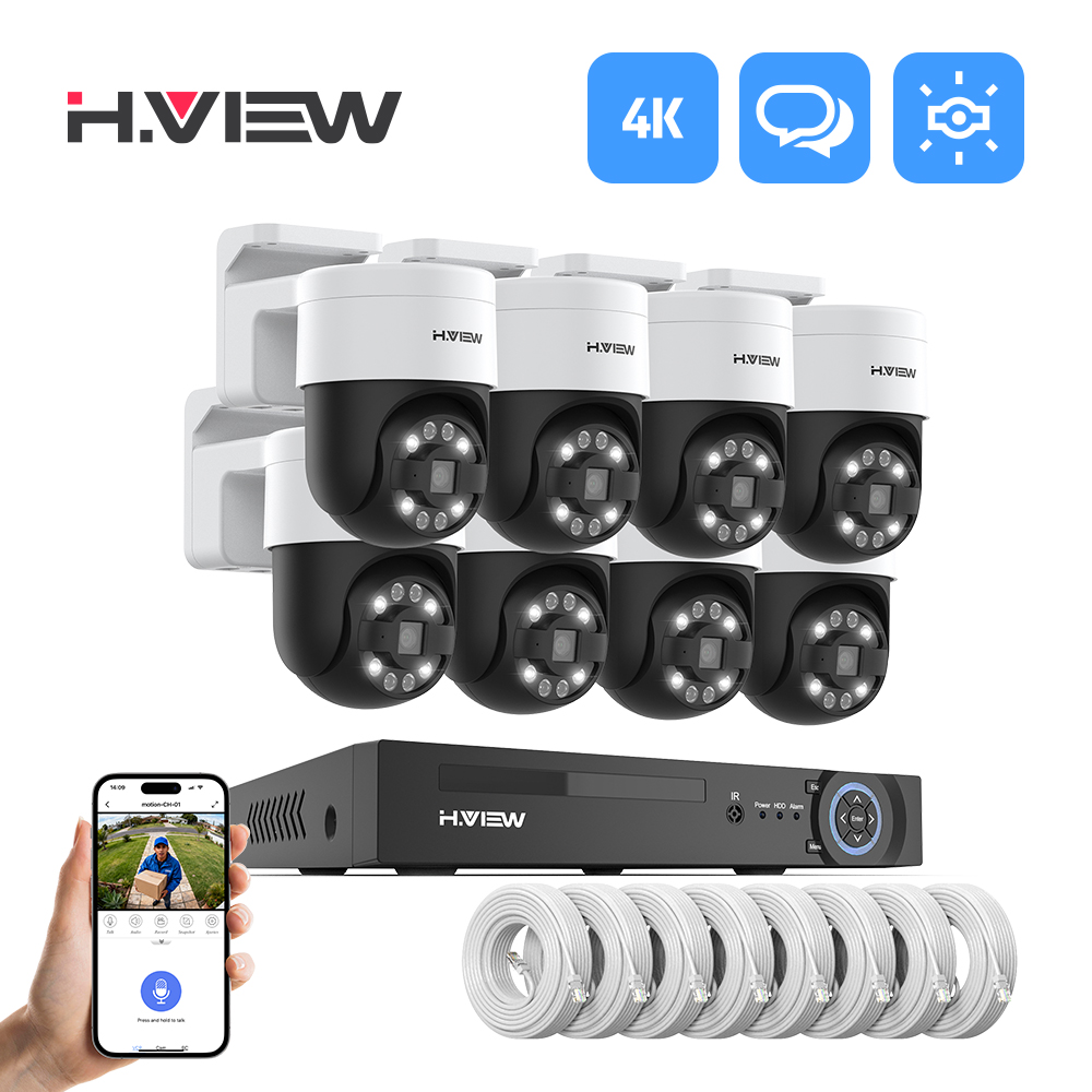 Home Security Camera Installation - H.view 8Ch 4K 5MP 8MP CCTV-Überwachungskamerasystem