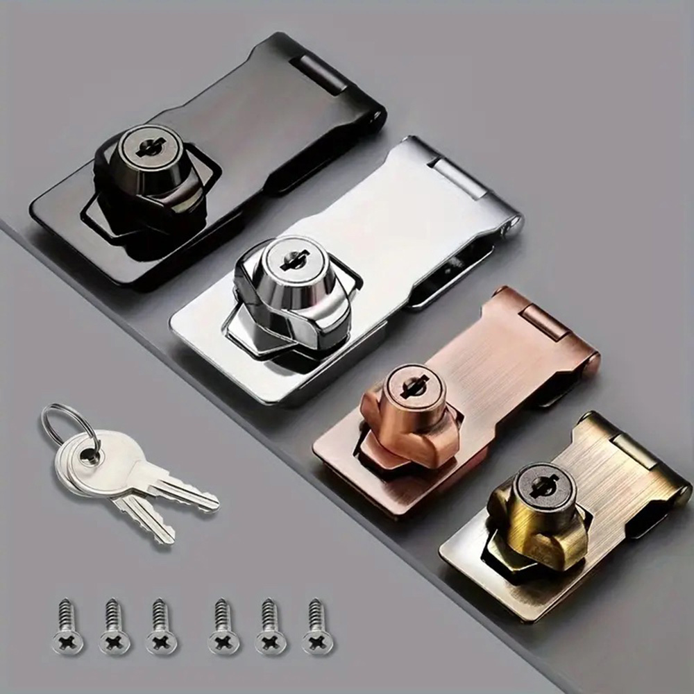Home Security Door Reinforcement Lock - Verriegelungs-Haspe, robuste verriegelbare Haspe, Heftklammer mit