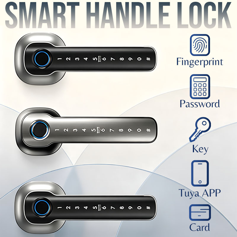 Home Security Door Reinforcement Lock - Heimsicherheitsgeräte Intelligentes Fingerabdruck-Türschloss Digitales Elektronisches Türgriffschloss