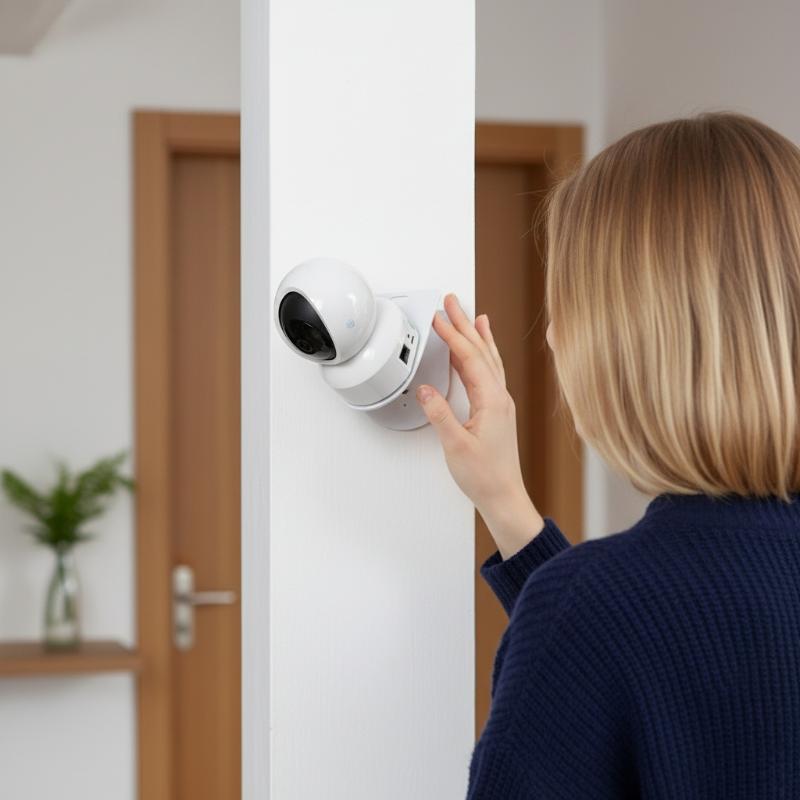 Home Security Camera Installation - Wandmontierte L-förmige PTZ-Kamerahalterung mit Klebebasis, bohrfrei,