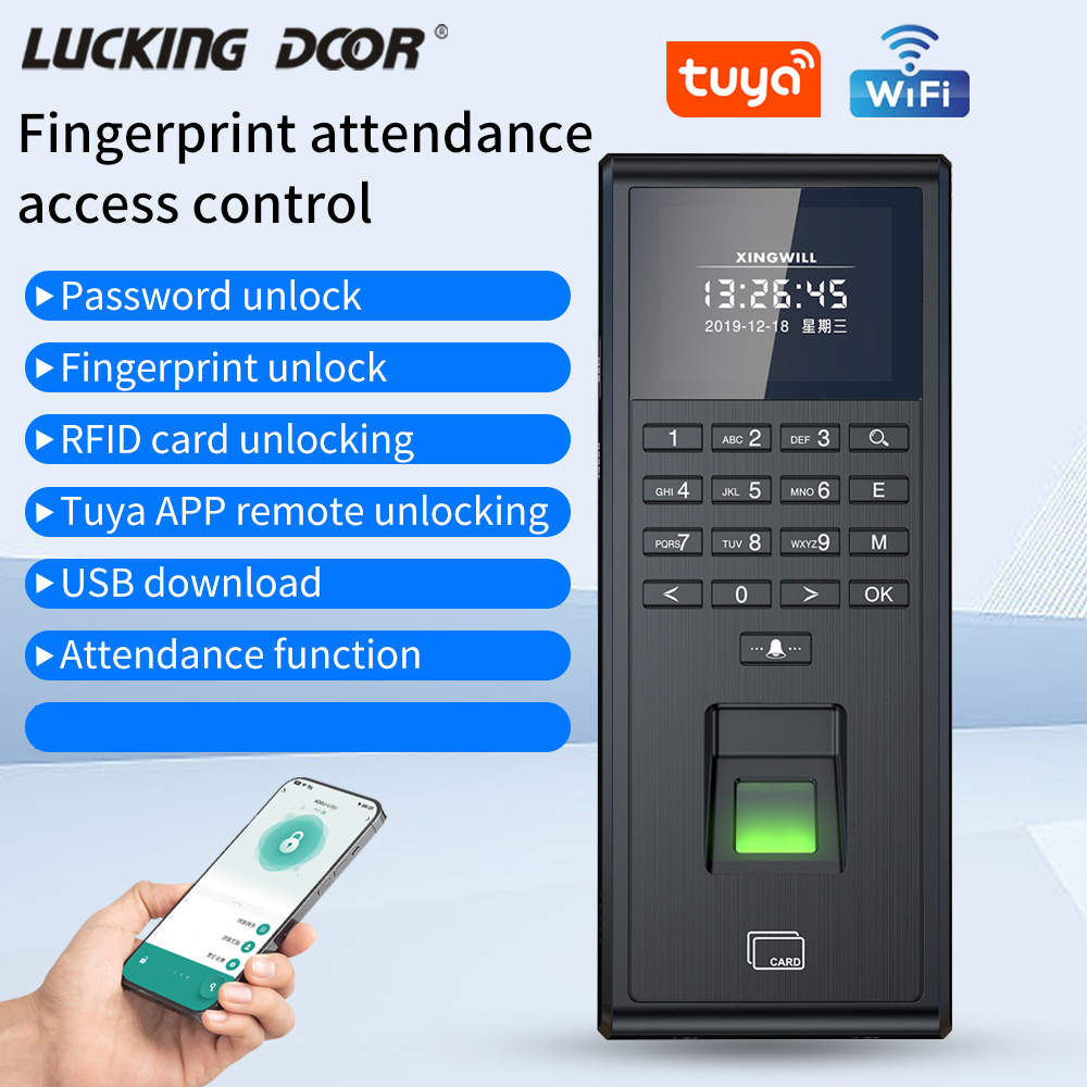 Home Security Systems - Tuya Smart Biometrische Fingerabdruckerkennung Zeiterfassungssystem 1000