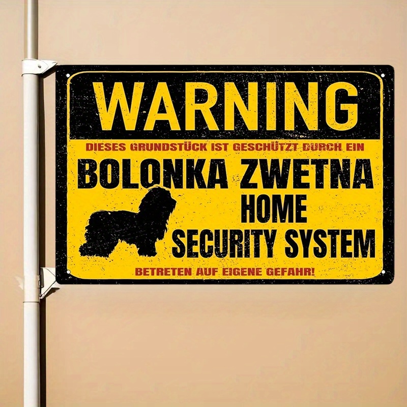 Home Security Systems - Raumdekoration Bolonka Zwetna Hundewarnung Metallschild, Metalltürschild