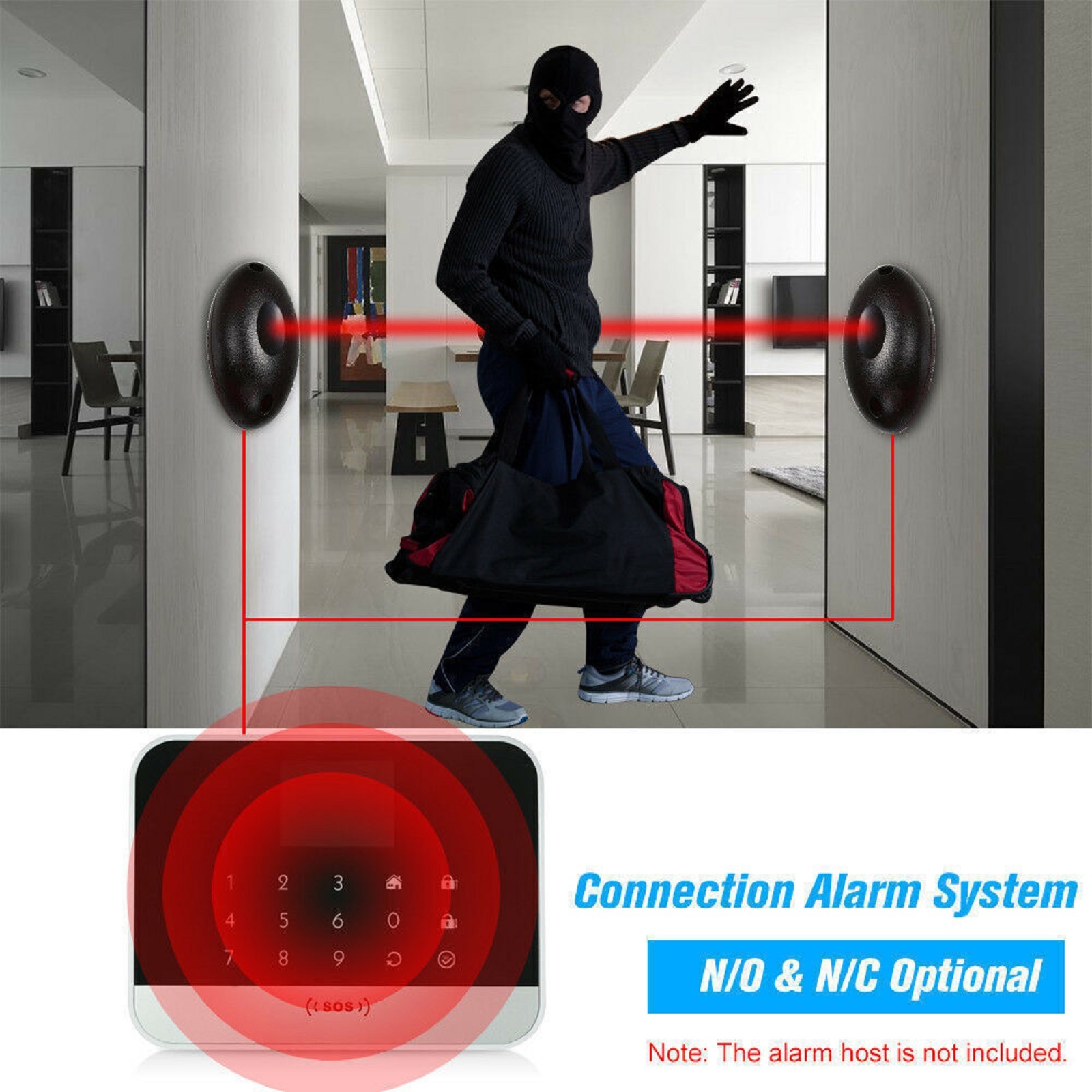 Home Security Laser System - 20 m wasserdichter aktiver fotoelektrischer Einzelstrahl-Infrarot-Lasersensor