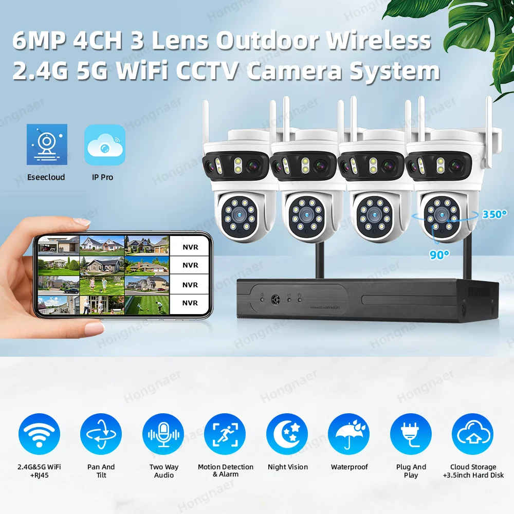 2026 Hongnaer 6MP 4CH 3-Linsen – Home Security Systems With Cameras Bewertung und Preis